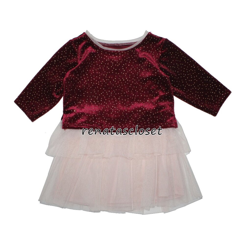 Petite Frais Baby Girls' 2-Fer Velvet & Tulle Dress NWT